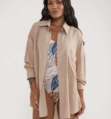 camisa macadamia areia belles